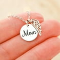 thumbnail image 2 of Personalized Mom Angel Wing Necklace, Mom Memorial, Mom Remembrance, Loss of loved one, in memory of Mom, Family Bereavement, grief grieving Necklace, 2 of 7