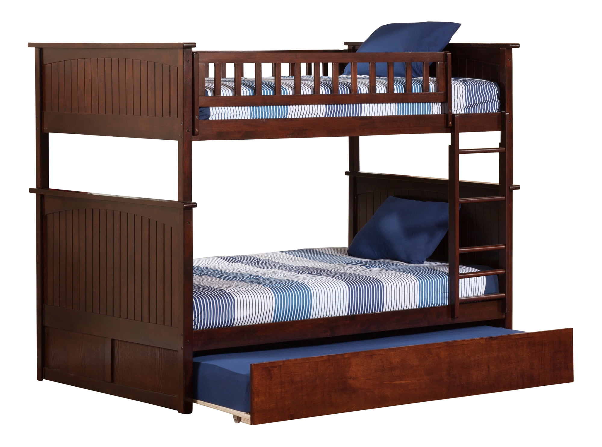 Nantucket Bunk Bed Full over Full with Twin Size Urban Trundle Bed in