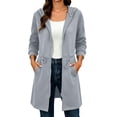 thumbnail image 7 of Smsaxvxz Womens Zip Up Hoodies Comfortable Solid Long Sleeve Sweatshirts Casual Jackets with Pockets Gray XL, 7 of 7