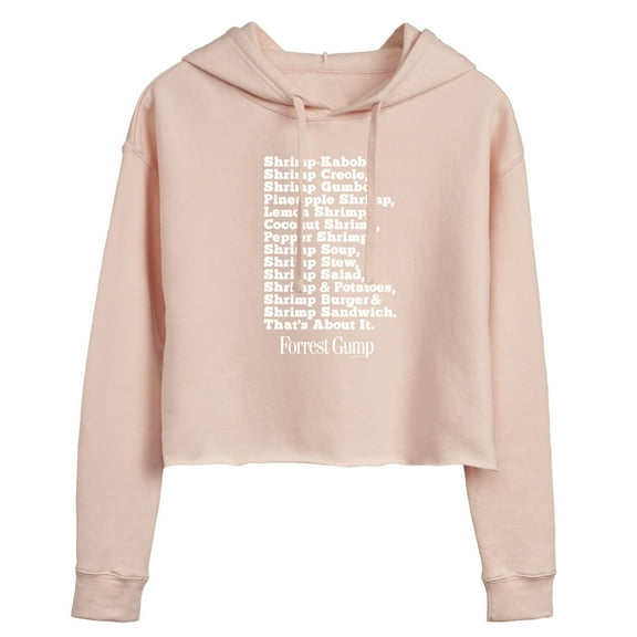 Forrest Gump - Bubbas Shrimp List - Juniors Cropped Pullover Hoodie