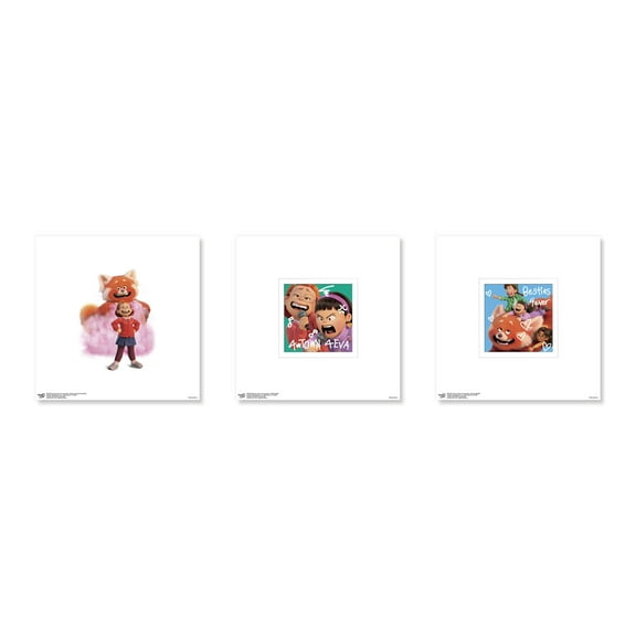 Gallery Pops Disney Pixar Turning Red - Besties Wall Art Bundle (3-Pack), Unframed Version, 12" x 12"