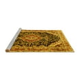 thumbnail image 2 of Ahgly Company Machine Washable Indoor Round Medallion Yellow Traditional Area Rugs, 4' Round, 2 of 4