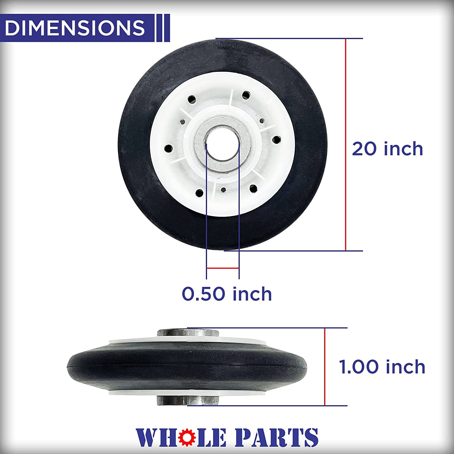 Whole Parts Dryer Drum Support Roller Wheel Part # 00422200/422200 - Replacement & Compatible With Some Bosch Dryers