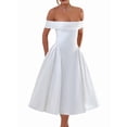thumbnail image 3 of Women'S Off the Shoulder Cocktail Maxi Dress Sleeveless Casual A Line Elegant Flowy Formal Dresses White S, 3 of 7