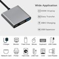 thumbnail image 3 of Adaptador multipuerto USB C a HDMI con puerto de carga 4K 10 Gbps, 3 of 7