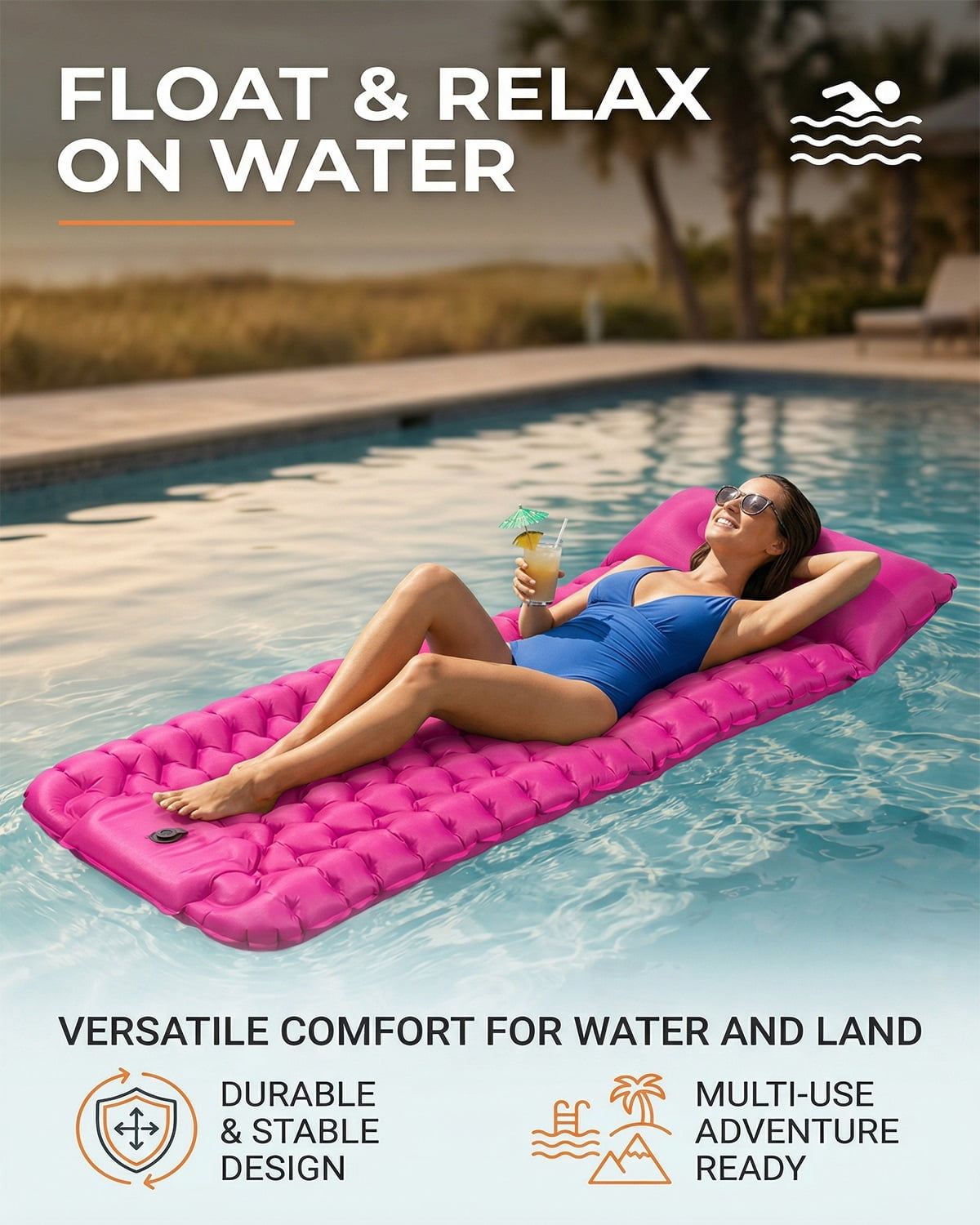 Lounge Mat - Your Portable Chill Zone, Inflatable Camping Mattress for Car SUV Travel, Thick Sleeping Pad with Ergonomic Support, Lightweight Foldable Outdoor Bed, Durable Leak-Resistant Air