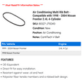 thumbnail image 2 of Air Conditioning Multi Rib Belt - Compatible with 1998 - 2004 Nissan Frontier 2.4L 4-Cylinder 1999 2000 2001 2002 2003, 2 of 2