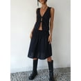thumbnail image 6 of Musuos Women's Double Front Tie Closure Tank Tops Sleeveless Summer V-Neck Solid Color Casual Vest, 6 of 7