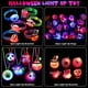 thumbnail image 2 of Juguetes de recuerdo para fiestas de Halloween para niños, 24 piezas, anillos, collares, pulseras, broches con luces LED de Halloween, juguetes iluminados que brillan en la oscuridad para fiestas, 2 of 5