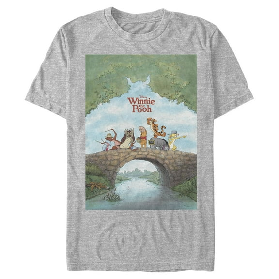 Men's Winnie the Pooh Adventure Poster Graphic Tee Athletic Heather Large