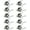 Chrome, variant on Villar Home Designs Door Lever Crown Black Passage 10 Pack
