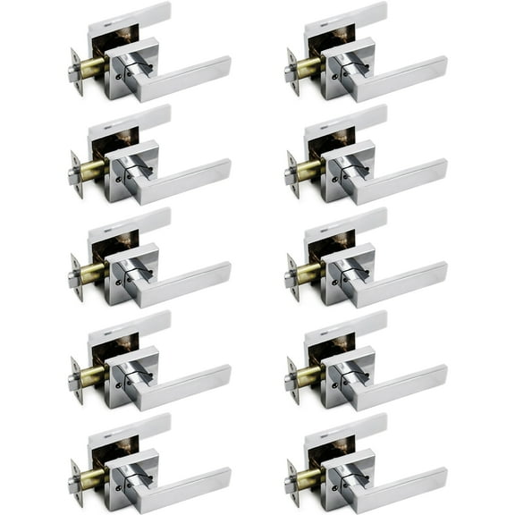 Crown Door Lever Chrome Passage Door Handle 10 Pack by Villar Home Designs