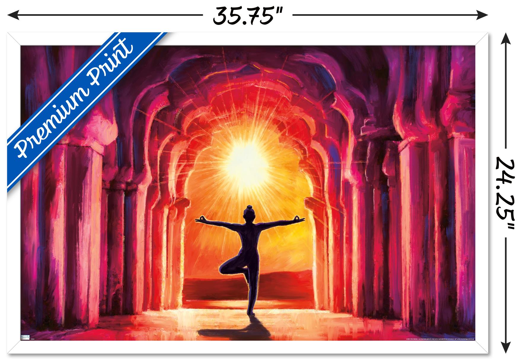 PD Moreno - Fine Art - Yoga Morning Sun Wall Poster, 22.375" x 34" Framed