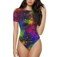 thumbnail image 2 of Picia Bright Universe Womens One Piece Swimsuits Modest Tummy Control Bathing Suits Lace Up Slimming Swim Suit-Large, 2 of 9