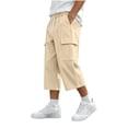 thumbnail image 6 of Maean Boys Capris Pants Sweatpants Wide Leg Elastic Waist Casual Loose Cargo Pant with Pockets, 6 of 7