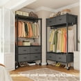 thumbnail image 6 of Portable Clothes Rack with Fabric Drawers, Freestanding Closet Organizer with Wheels, Black, 6 of 7
