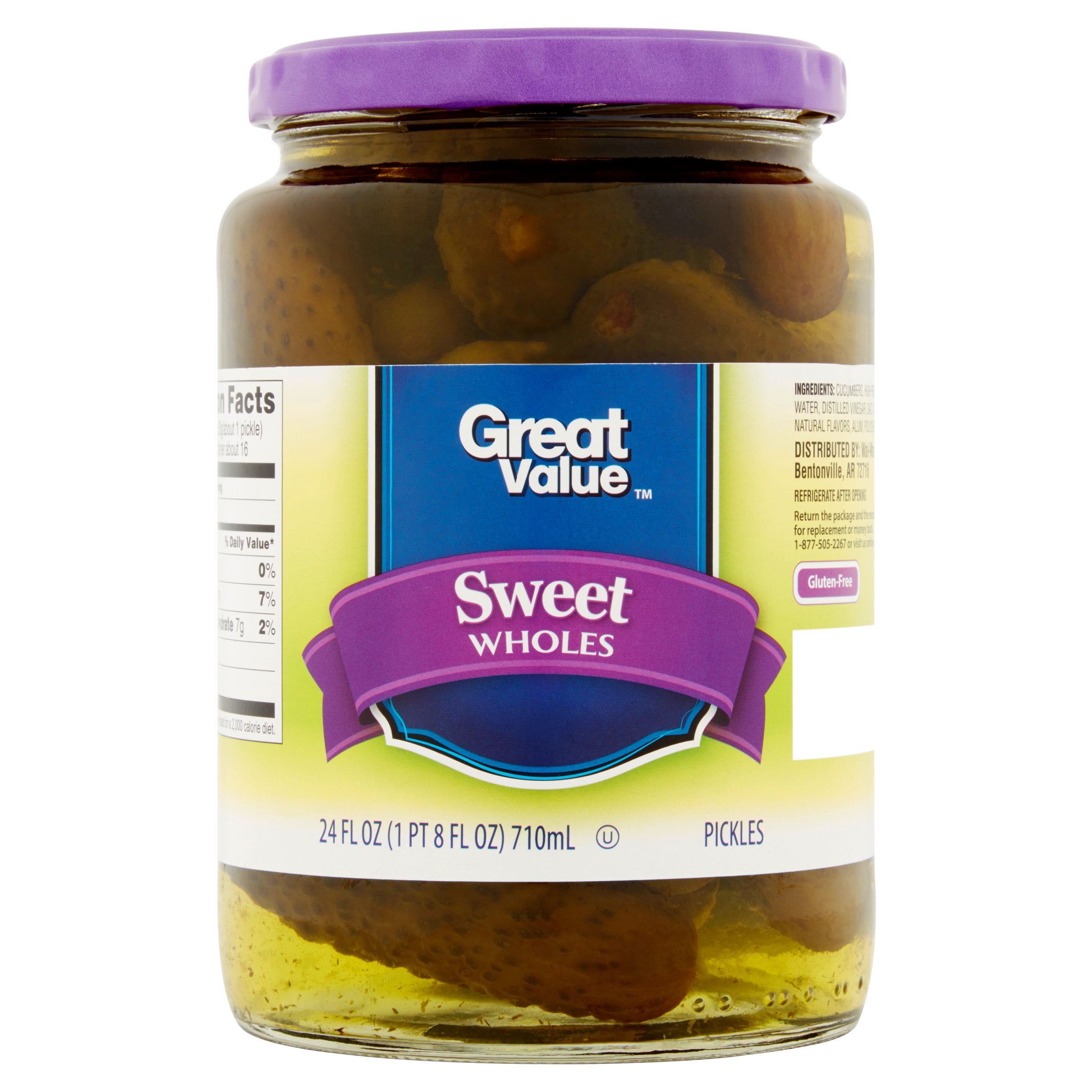 Great Value Sweet Whole Pickles, 24 oz by Wal-Mart Stores, Inc.