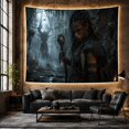 thumbnail image 6 of Figure Skin Long with Braided Hair Slightly Looking, Spooky Gothic for Gothic Decor Fans, Dark Art Decor, Halloween Gift, Tapestry Wall Hanging for Bedroom and Dorm, 6 of 7