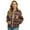 American Tribal Print Brown, variant on Vintage Bohemia Mandala Paw Print Beige Women's Full Zip Up Jacket Casual Long Sleeve Crewneck Sweatshirts Lightweight Comfortable Fall Coat Outerwear with Pockets, 3XL