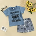 thumbnail image 2 of Toddler Boy Clothes Boys Pajama Set Kids Summer Cotton Letter Print Sleeveless Sports 0 6 12 18 24 Months 2T 3T Shirt Shorts T-Shirt and 2-Piece, 2 of 5