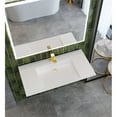 thumbnail image 3 of 36" White Solid Surface Stone Minimalist Wall Mount Bathroom Sink with Overflow, 3 of 8