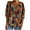 Brown, variant on Ichuanyi Womens Fall Tops, Clearance Fashion Women Casual T-shirt Vintage Ethnic Print 3/4 Sleeve Pullover Blouse Tops