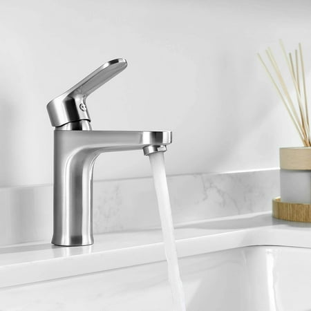 Brass Bathroom Faucet Brushed Nickel Sink With Pop Up Drain Stopper Deck Plate 1 Or 3 Hole Single Handle Rv - Camper Bathroom Sink Strainer Brass Bathroom Faucet Brushed Nickel Sink With Pop Up Drain Stopper Deck Plate 1 Or 3 Hole Single Handle Rv - Camper Bathroom Sink Strainer