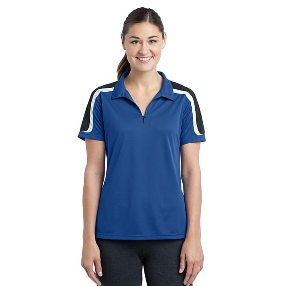 Sport-Tek Women's Tricolor Shoulder Polo Shirt