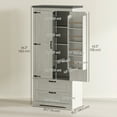 thumbnail image 3 of HOMCOM 64" Kitchen Pantry Cabinet Storage Cabinet with Doors Drawers, White, 3 of 10