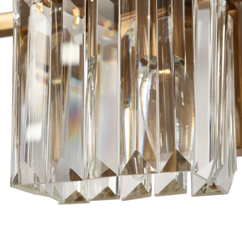 LNC 3-Light Bathroom Vanity Light with Crystal Design,Modern Polished Gold Finishes