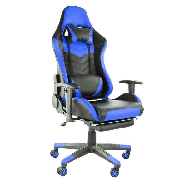 Gaming Chair, Black & Blue