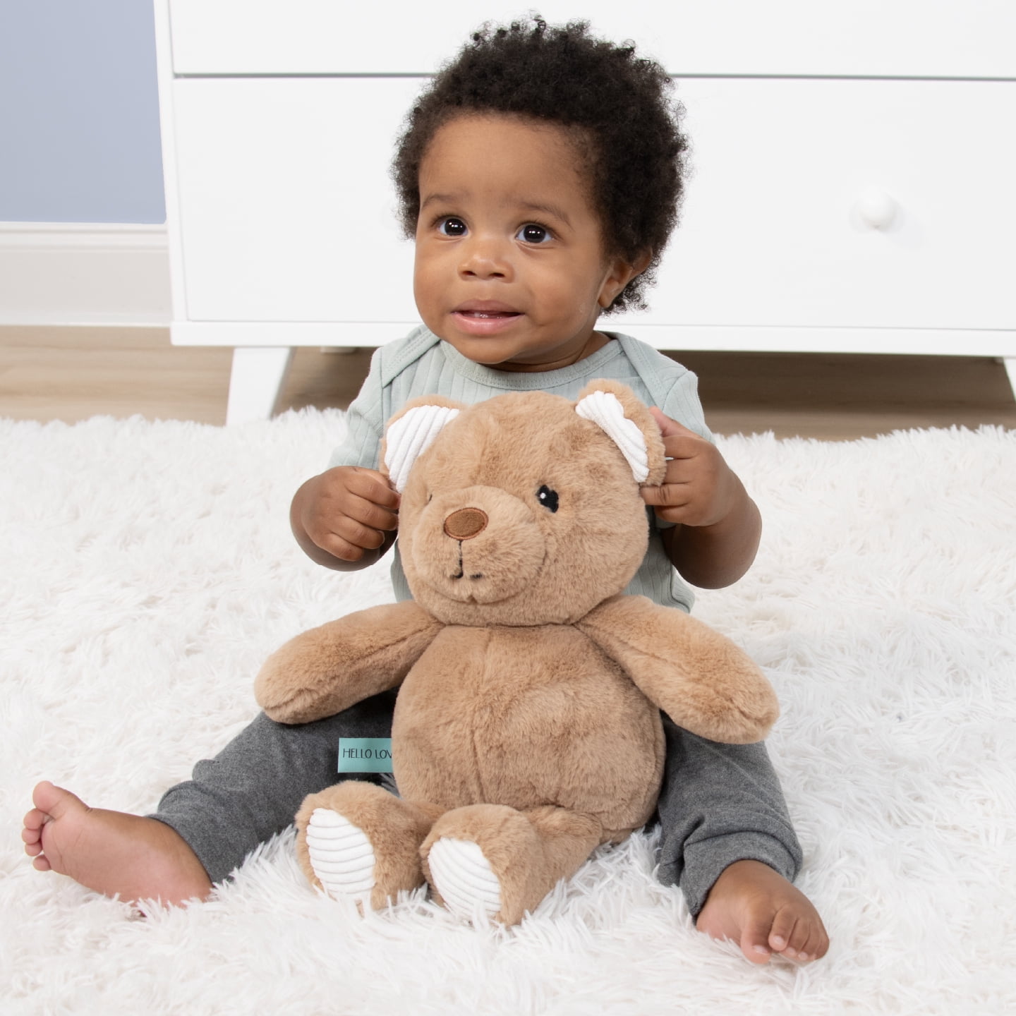The Peanutshell Wild Kingdom/Safari Adventures Crib Bedding Set and Stuffie Plush Toy, 4-Piece Set