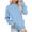 *Light Blue, variant on ClodeEU Women's Mock Neck Drop Shoulder Long Sleeve Sweatshirt,Casual Loose Basic Pullover Top Army Green,Women's Plus L