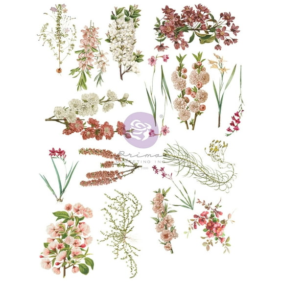 Sharon Viv Rub-On Transfers 8.5"X11" 4/Pkg-Bloom