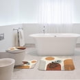 thumbnail image 6 of Boho Mid Century Bathroom Rug Set of 3, Brown Abstract Minimalistic Arch Beige 3 Pieces Bath Mats Set, No Silp Washable Cover Floor Rug Decorations for Kitchen Bathroom Bedroom, 6 of 6