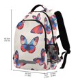 thumbnail image 2 of FORMRS Unisex Backpack Elementary School Travel Bookbag with Reflective Stripes, Blue Butterflies, 2 of 7