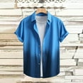 thumbnail image 2 of Button Down Shirts Mens Short Sleeve Gradient Shirt Summer Casual Beach Hawaiian Shirts, 2 of 4