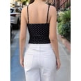 thumbnail image 5 of Women's Sleeveless Cute Cropped Tank Tops Polka Dots Going Out Camisole for Summer Black XL, 5 of 7