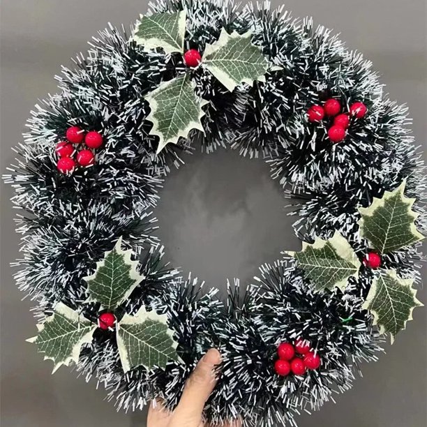 Coronas navideñas de ratán para colgar en la puerta, decoración navideña, para el hogar, Año Nuevo, 1 piezas, 2024