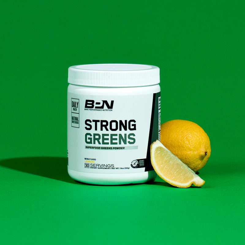 Bare Performance Nutrition, BPN Strong Greens Superfood Powder, Lemon
