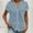 Blue, variant on Women's Casual V Neck Blouse Floral Jacquard Top Summer Loose Fit Shirt For Daily Wear Outfits With Jeans Skirts Short Sleeves Top Oversize T Shirts for Women Tunic