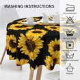 thumbnail image 6 of Spring Sunflower Tablecloth Round 60 Inch Ruitic Yellow Floral Vinyl Table Cloth Waterproof Fabric Farmhouse Sun Flower Tablecloths Decorative for Holiday Home Party Wedding Picnic, 6 of 6