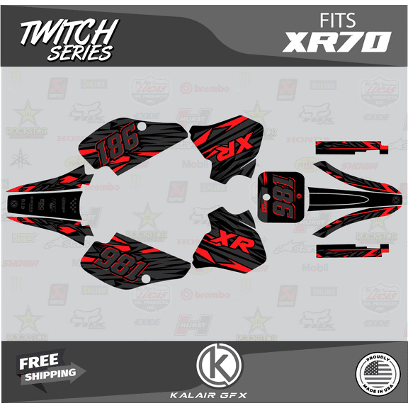 Kalair GFX Graphics Kit for Honda XR70 (1997-2000) Twitch Series