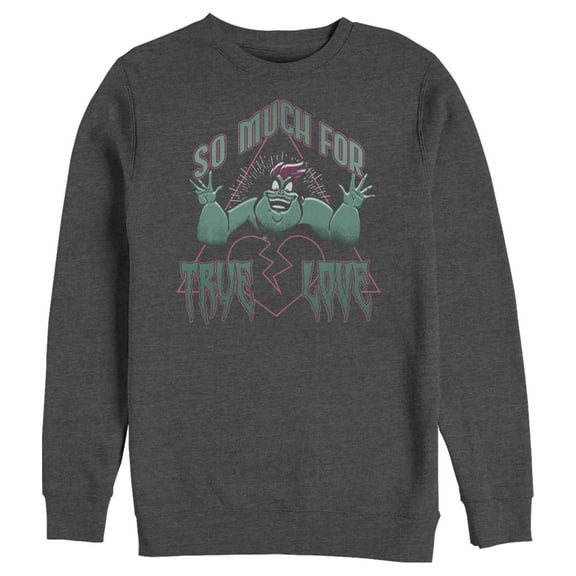 Men's The Little Mermaid Ursula So Much For True Love Sweatshirt Charcoal Heather Medium
