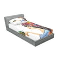 thumbnail image 2 of Ambesonne Colorful Fitted Sheet & Pillow Sham Set, Long Haired Woman, Twin, Multicolor, 2 of 2