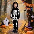 thumbnail image 2 of CONFREE Halloween Dress Up For Kids Funny Skeleton Glow In The Dark Hallowmas Party Performance Jumpsuit, 2 of 9