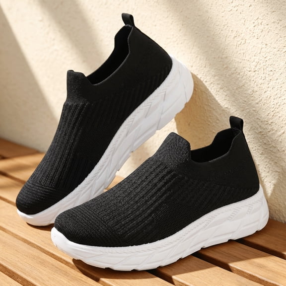 LWavelet Men Orthopedic Slip On Sneakers, Non Slip Lightweight Walking Shoes, Breathable Mesh Athletic Shoes for Gym Running Tennis Work