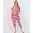 thumbnail image 2 of 2 Pack: Women’s Cozy Short-Sleeve PJ Top with Capri Pants - Pajama Lounge & Sleepwear Set (Available In Plus), 2 of 6