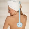 thumbnail image 2 of Unique Bargains 1 Pc Cute Long Handle Bath Brush for Bathroom Blue, 2 of 6