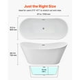 thumbnail image 2 of KFFKFF 67-Inch Acrylic Freestanding Bathtub, Contemporary Oval Soaking Tub with Brushed Nickel Overflow and Drain, Ideal for Modern Bathrooms and Renovation Projects, 2 of 9